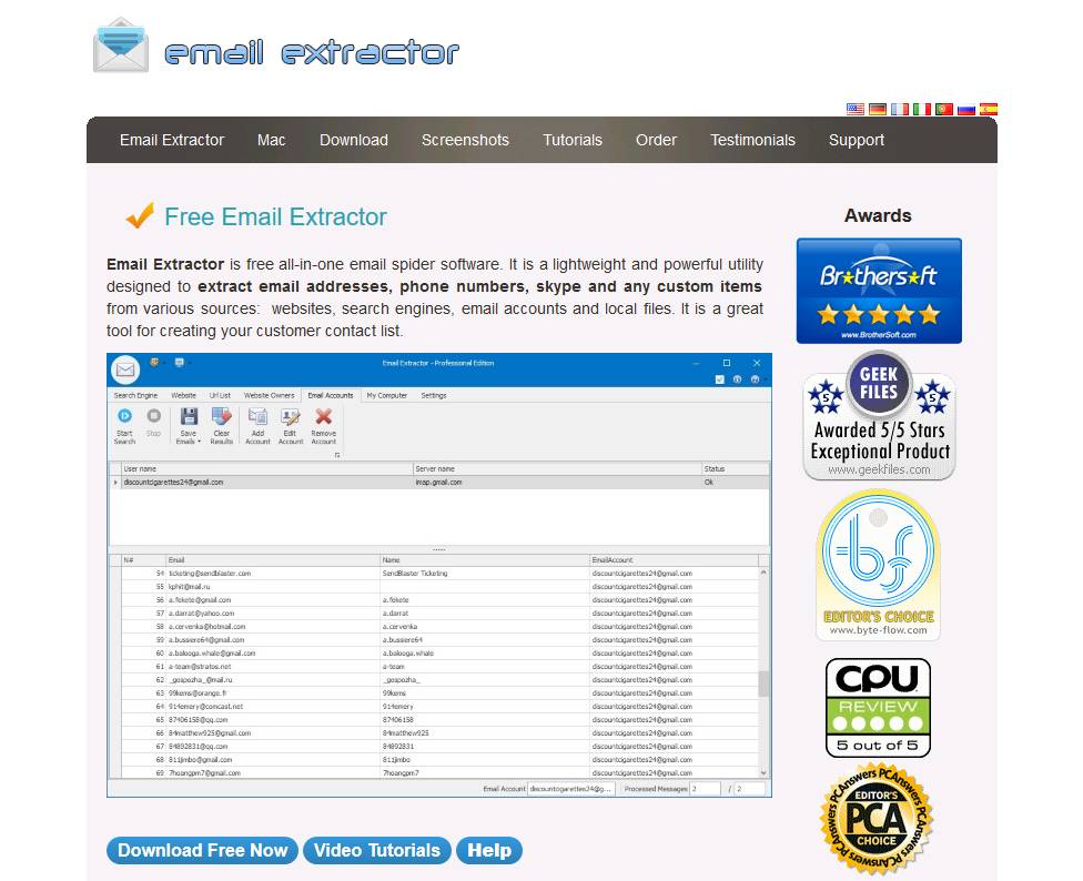 Программа Email Extractor